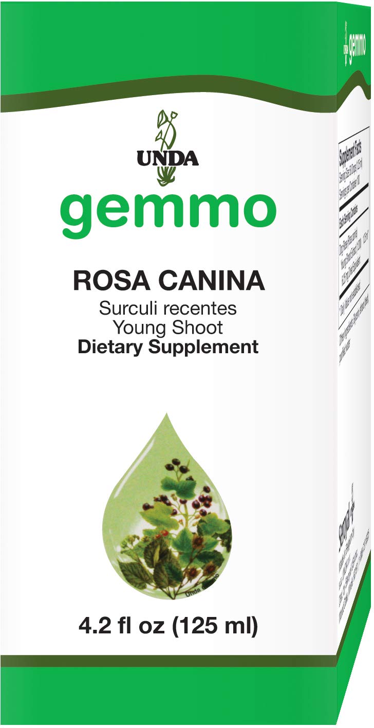 UNDA Dogrose bud bottle showing pure gemmotherapy extract for potential tissue support