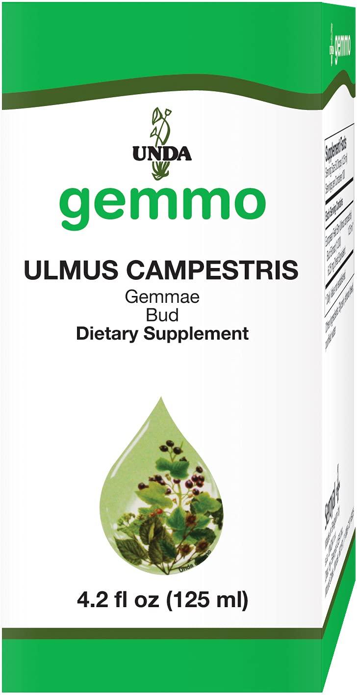 UNDA Gemmo Ulmus Campestris bottle showing pure biodynamic bud extract for complementary routines