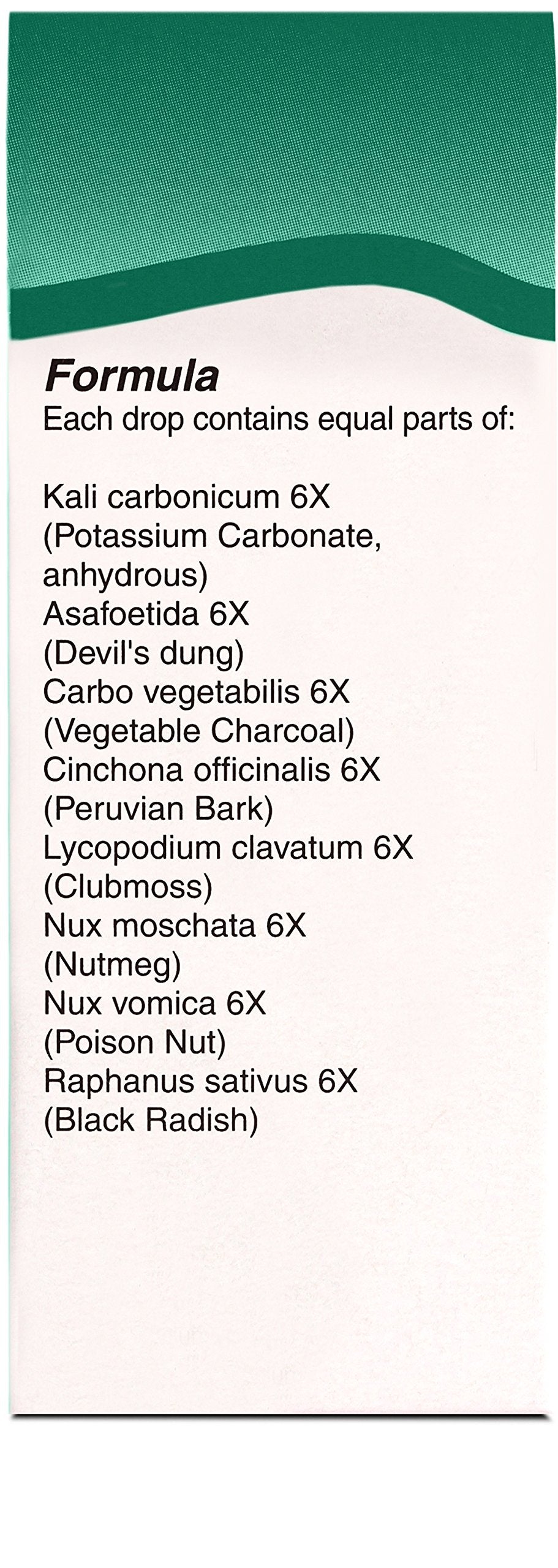 UNDA Kalium Carbonicum Plex dropper shows the liquid formula for digestive comfort.