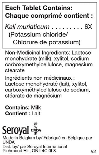 UNDA Kalium Muriaticum 6X packaging back view with label details.