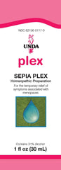 UNDA Sepia Plex bottle label for easy at-home use during hormonal shifts