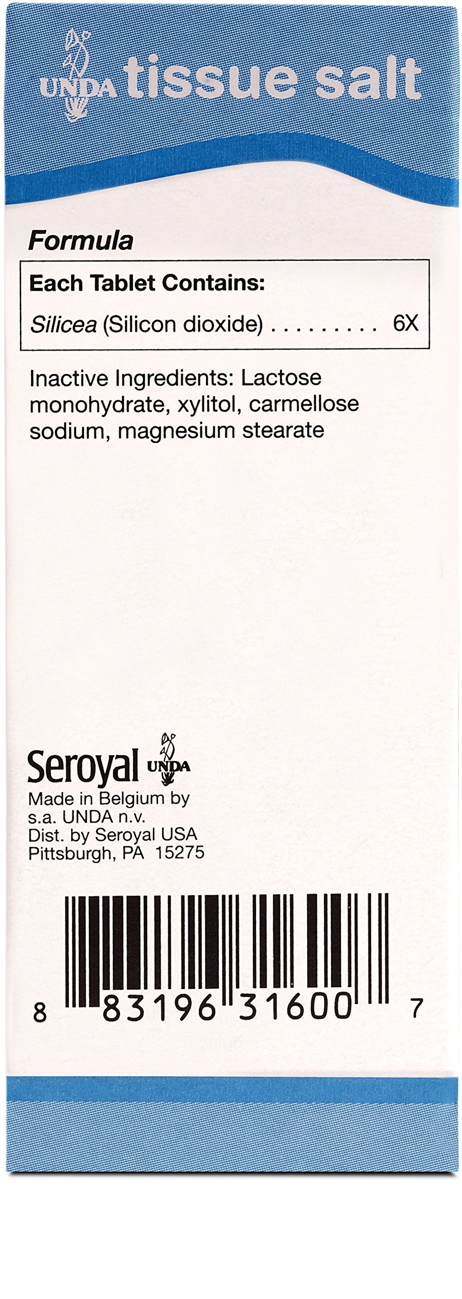 UNDA Silicea 6X Salt bottle label highlights biodynamic sourcing.