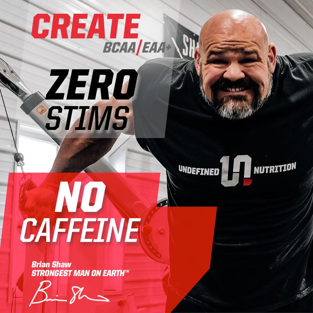 Undefined Nutrition CREATE BCAA/EAA+ Punch flavor in glass emphasizes flavor variety.