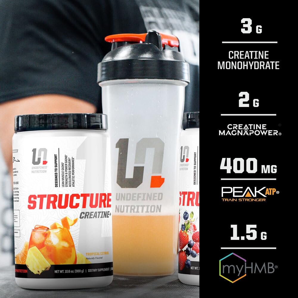 Undefined Nutrition Structure Creatine Plus powder texture for easy mixing.