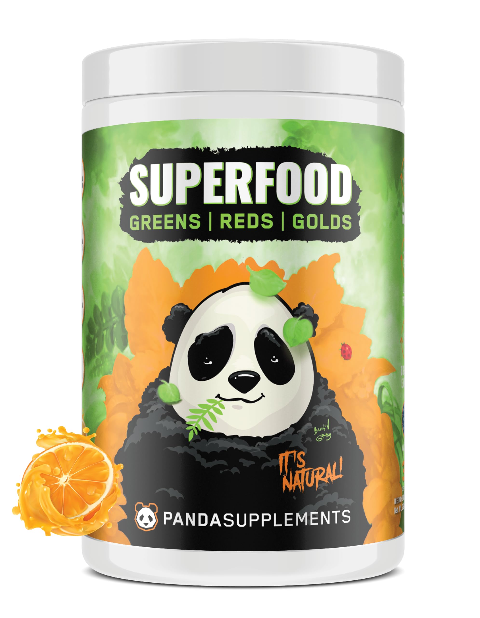 Underground Bio Labs Panda Supps greens tub front view for daily energy support