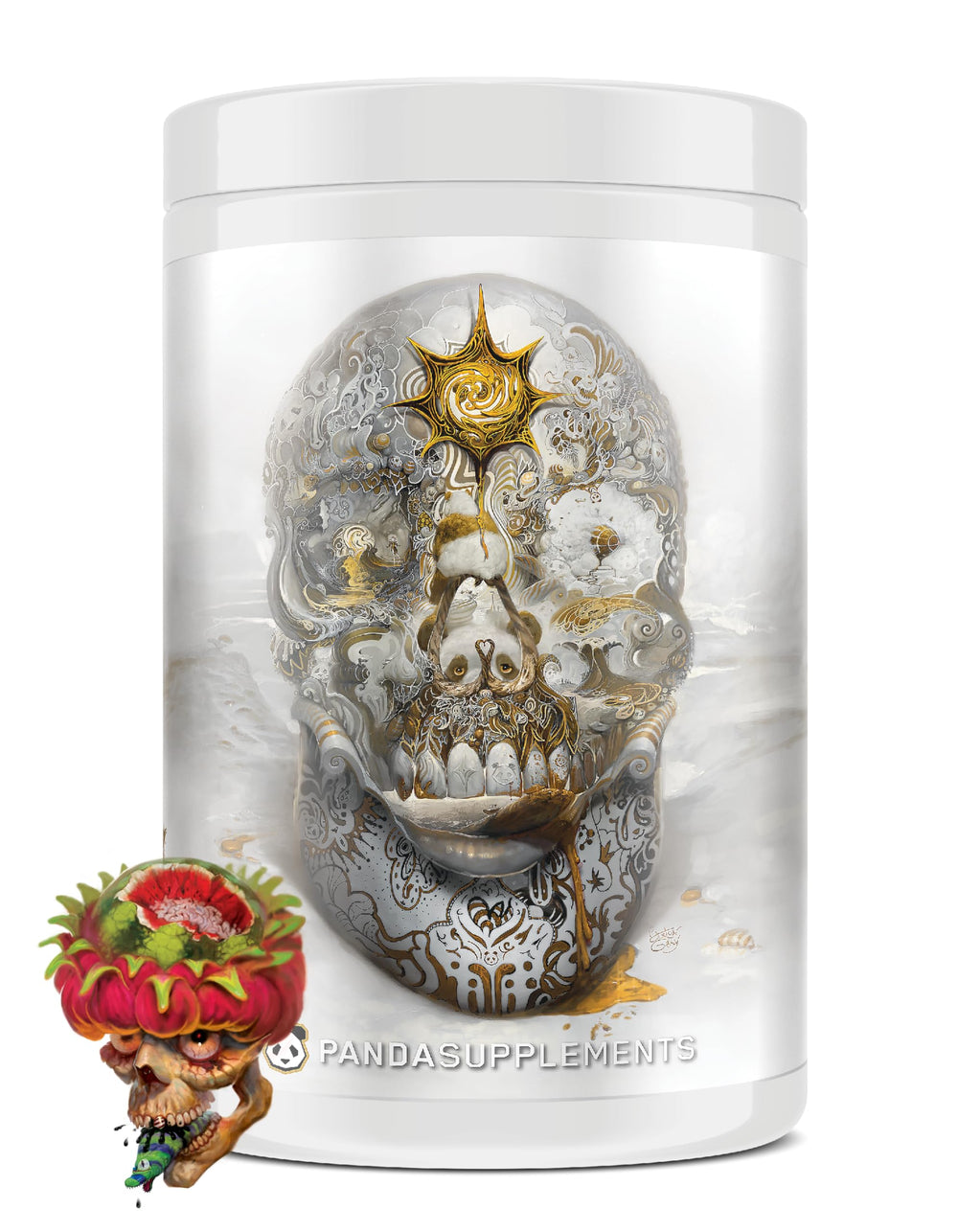Underground Bio Labs Skull bottle showcasing enhanced focus for workouts.