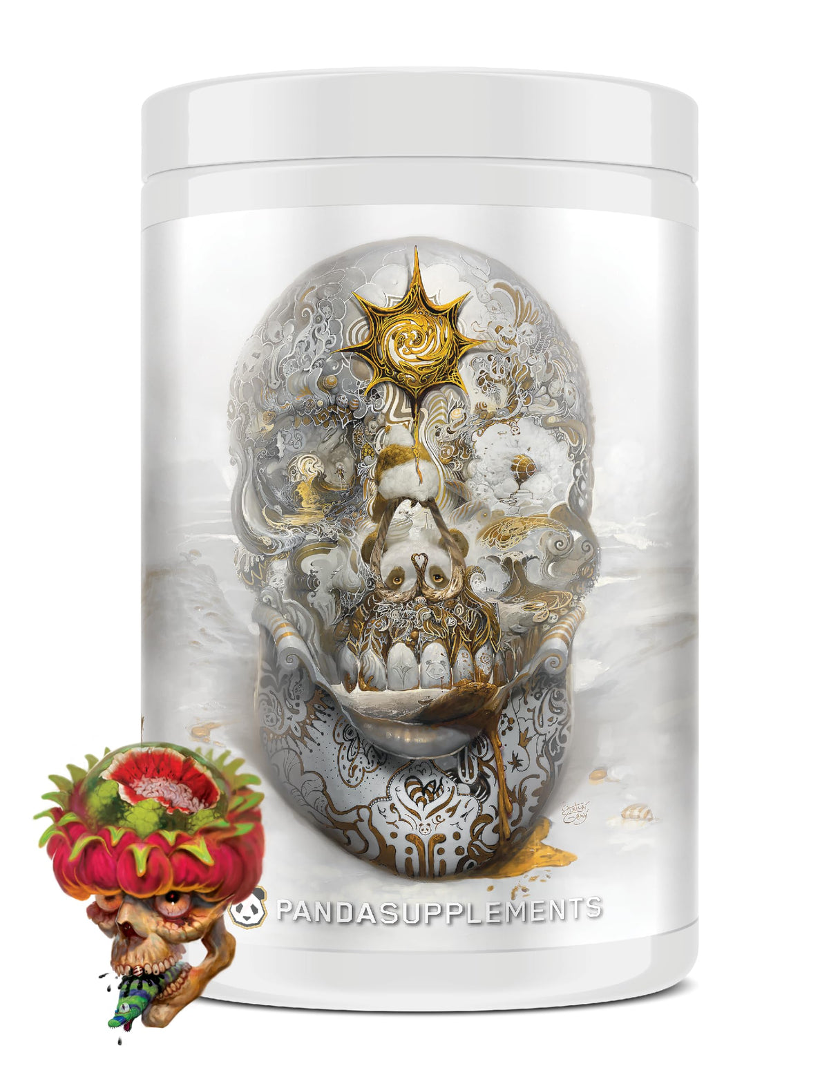 Underground Bio Labs Skull bottle showcasing enhanced focus for workouts.
