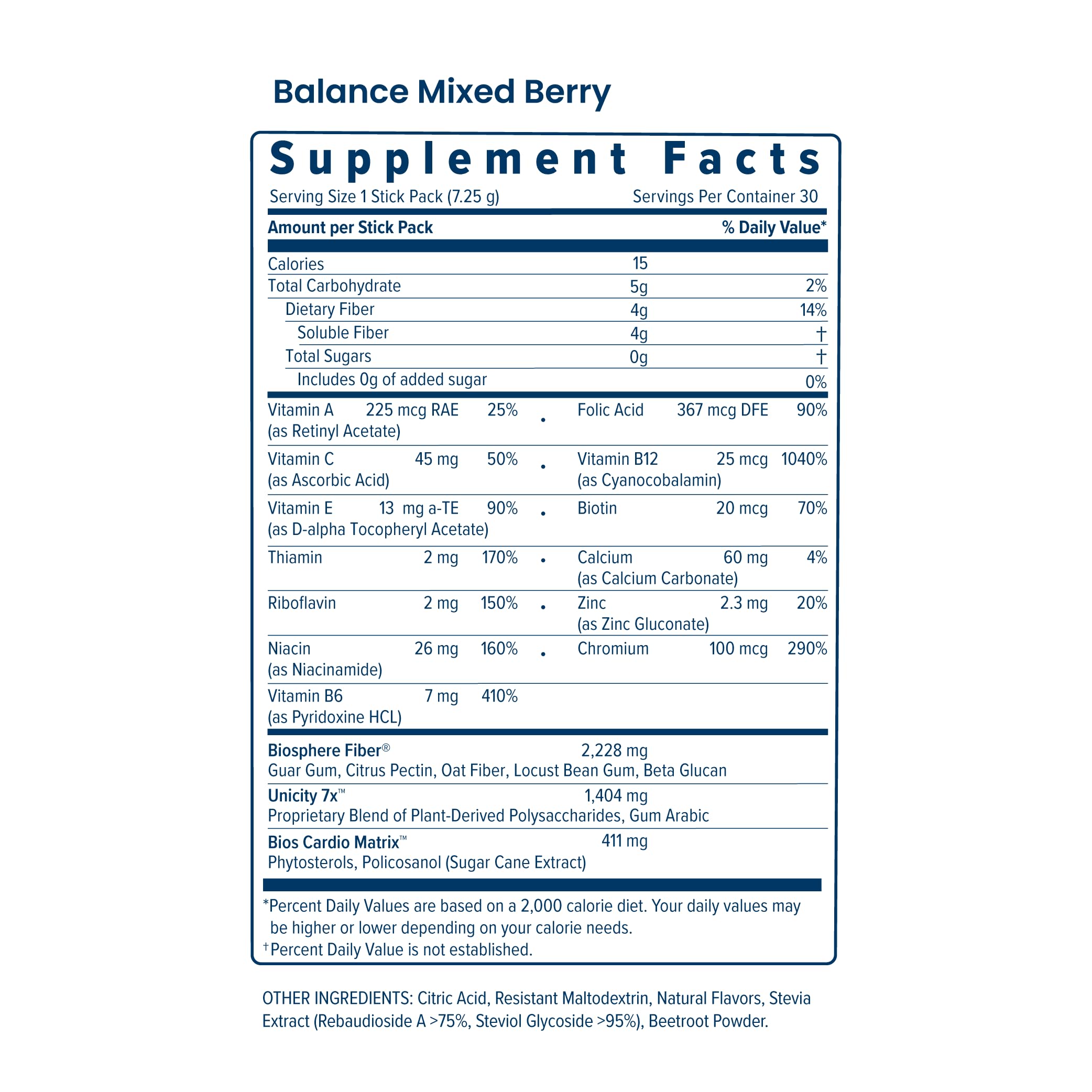 Unicity Balance mixed berry drink being poured, showcasing easy to mix pre-meal nourishment.
