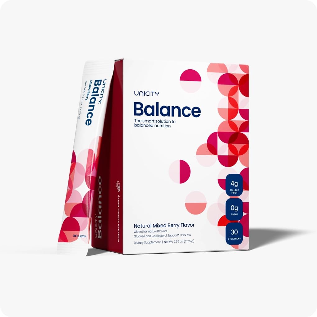 Unicity Balance stick pack in berry flavor, convenient pre-meal nutrition to support appetite control.