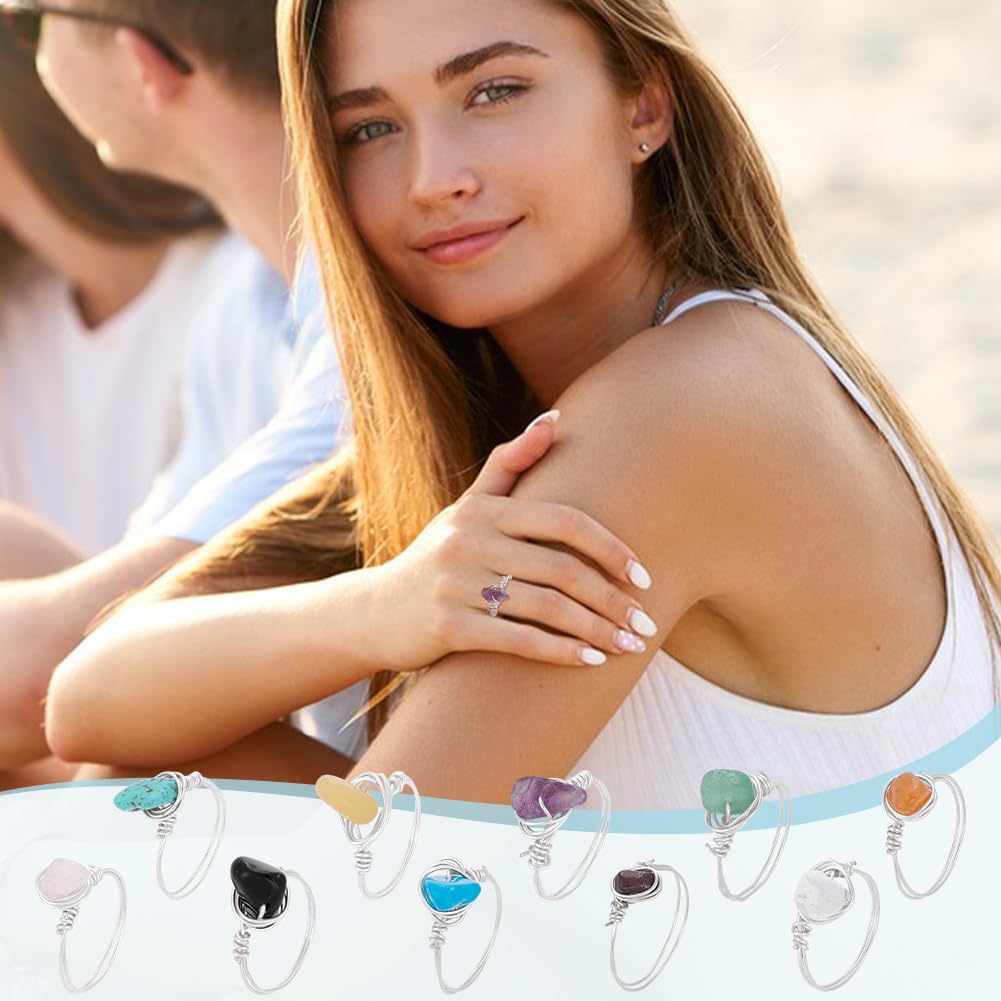 UNICRAFTALE 10-styles chakra ring pack to elevate daily style options