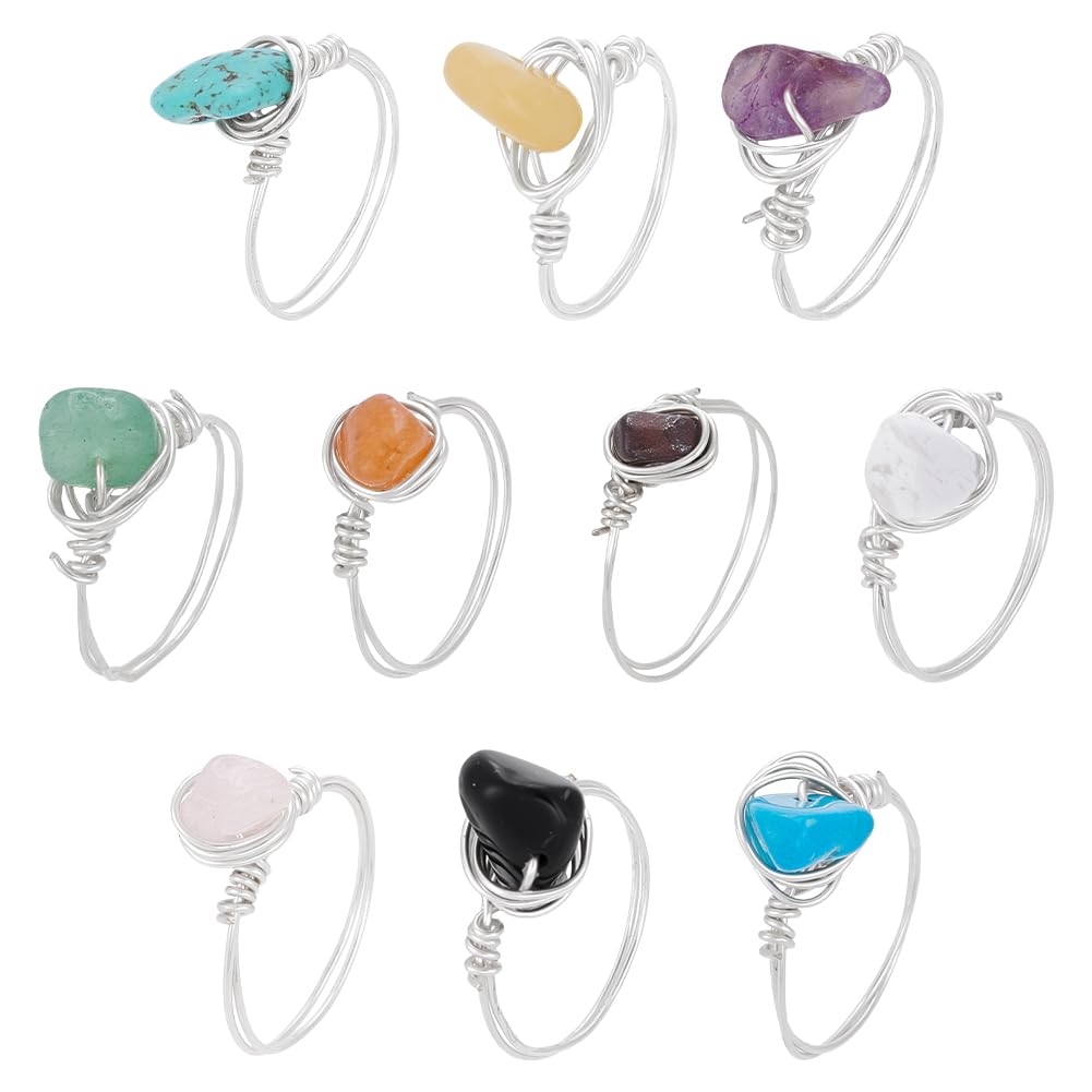 UNICRAFTALE chakra crystal ring with colorful stones for vibrant everyday wear