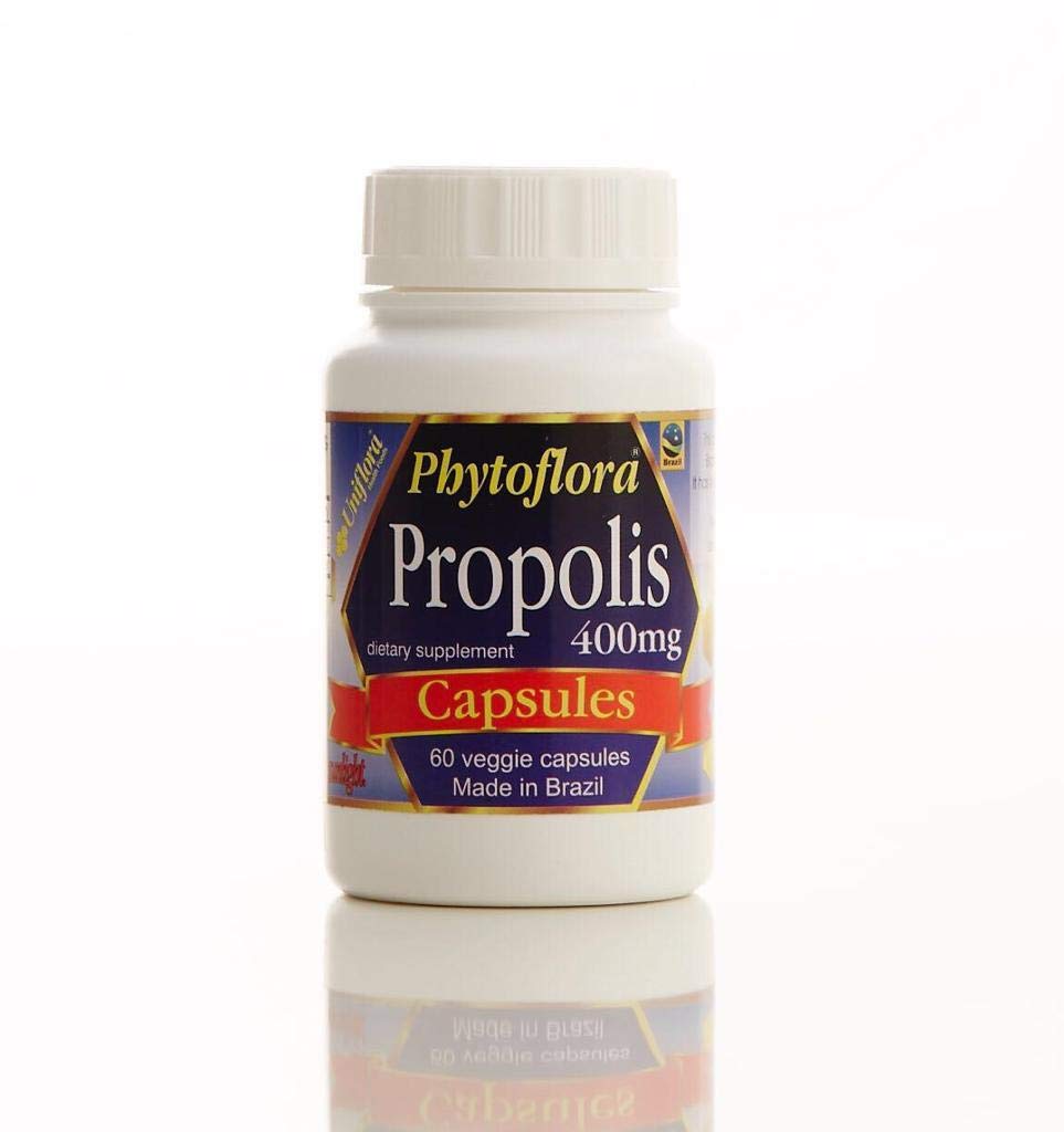 Uniflora Phytoflora green bee propolis bottle highlights premium propolis source for daily wellness.