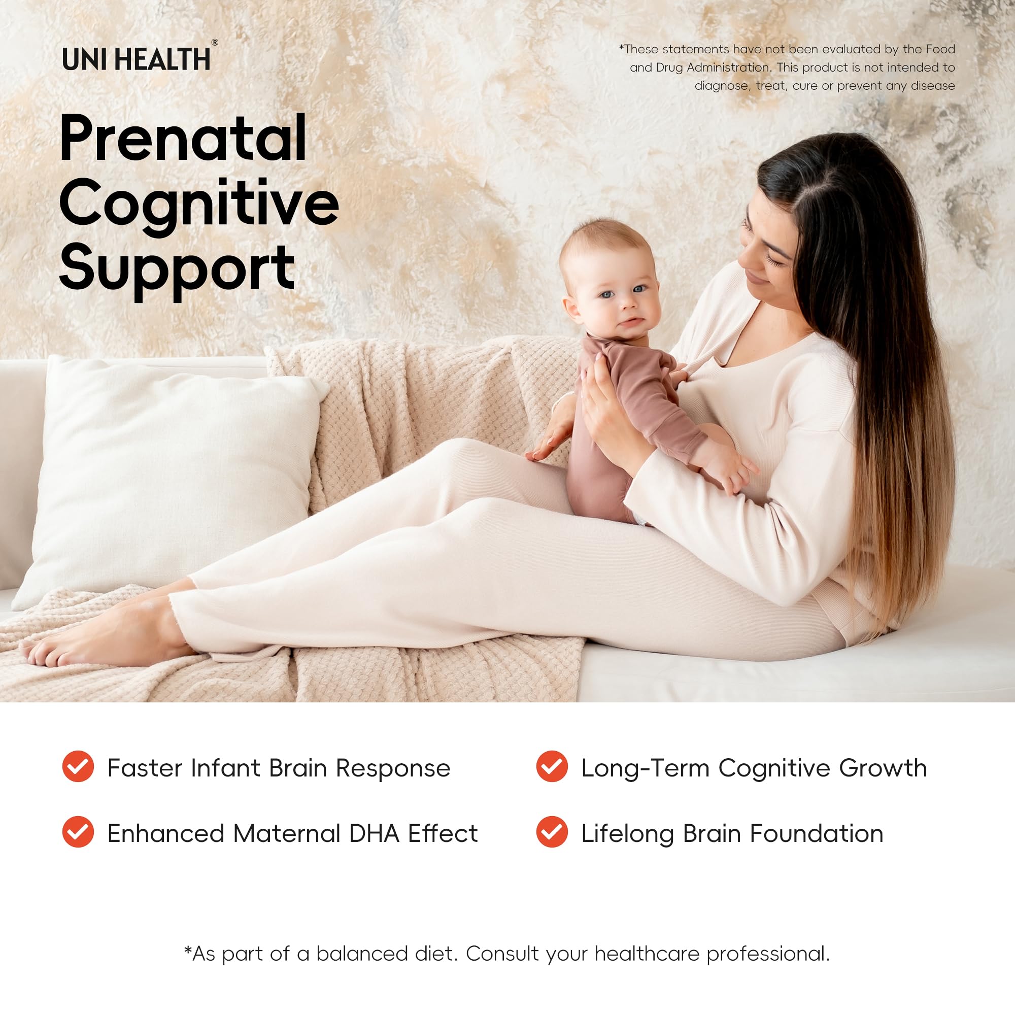 UniHealth Choline with prenatal context aiding balanced maternal nutrition.