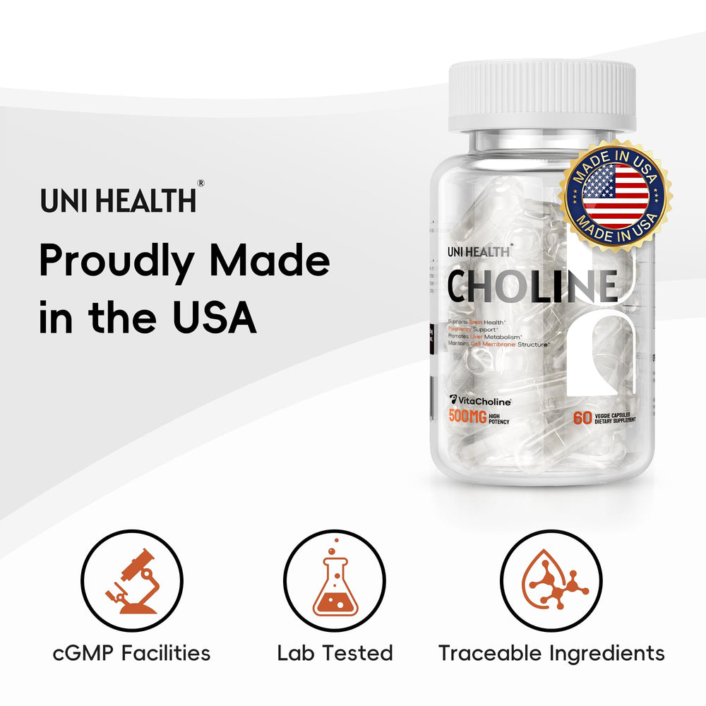 UniHealth vegan gluten-free non-GMO capsules for dietary compatibility.