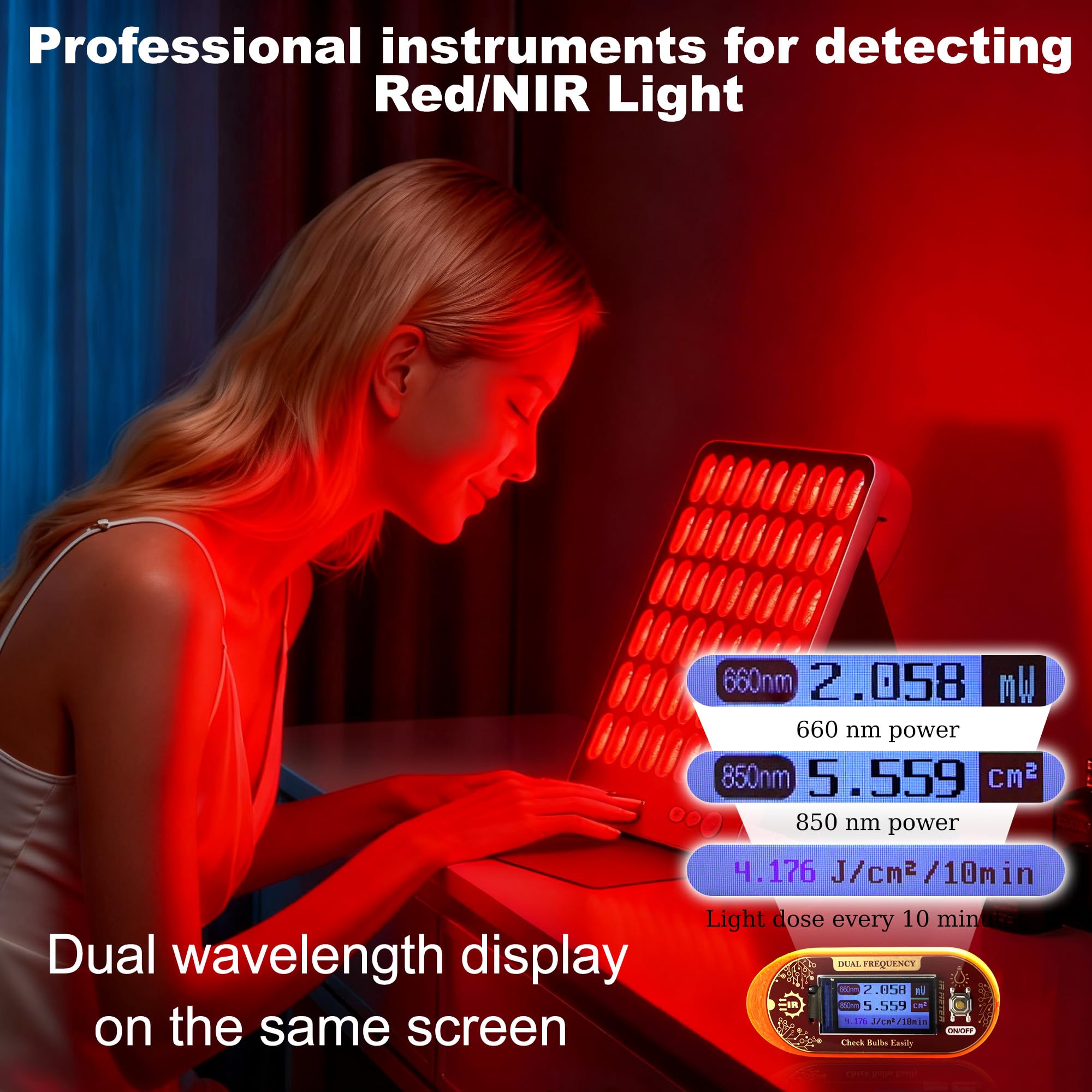UNIHYK energy-density meter measures light dose and irradiance for optimized sessions.