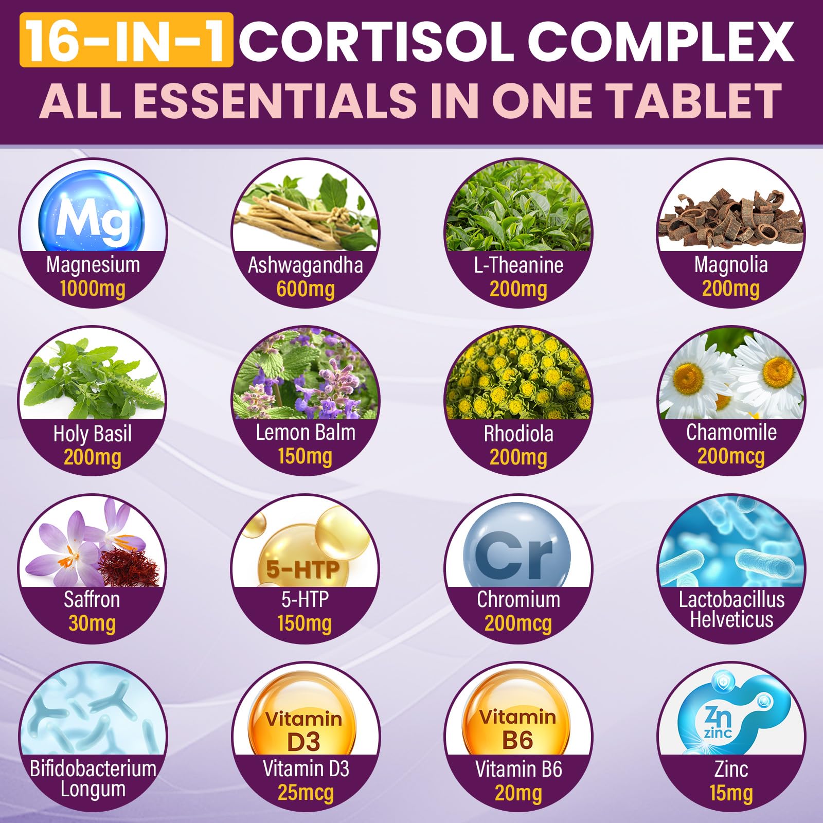 Uniisyunm Cortisol Supplements for Women mood balance aided by adaptogens for steady days.