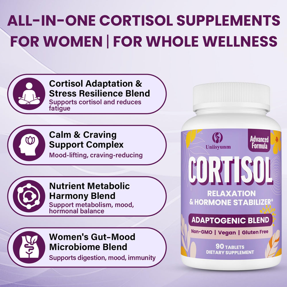 Uniisyunm Cortisol Supplements for Women night time use helps promote restful sleep.
