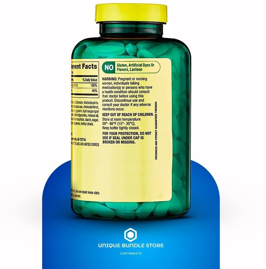 Unique Bundle Store daily dosage guide card with bottle.