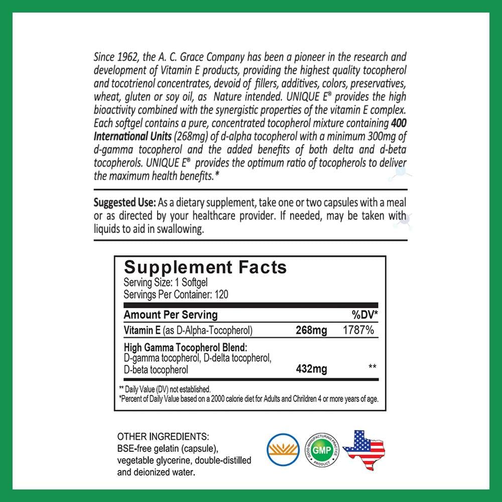 UNIQUE E Kosher seal – allergy-free, all-natural Vitamin E concentrate