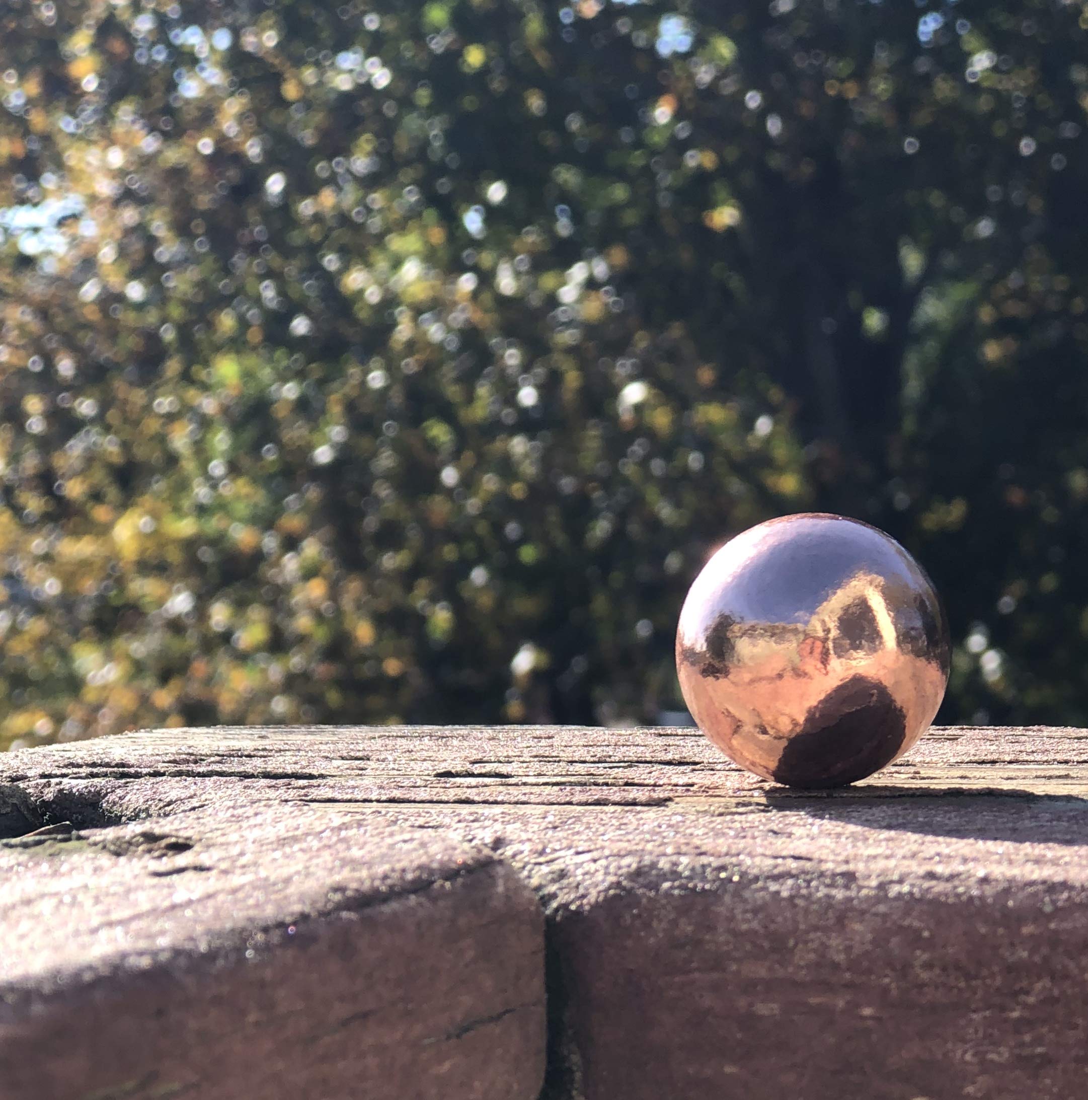 Unique Metals Pure Copper Sphere decorative use, ideal for ritual spaces and crystal cleansing.