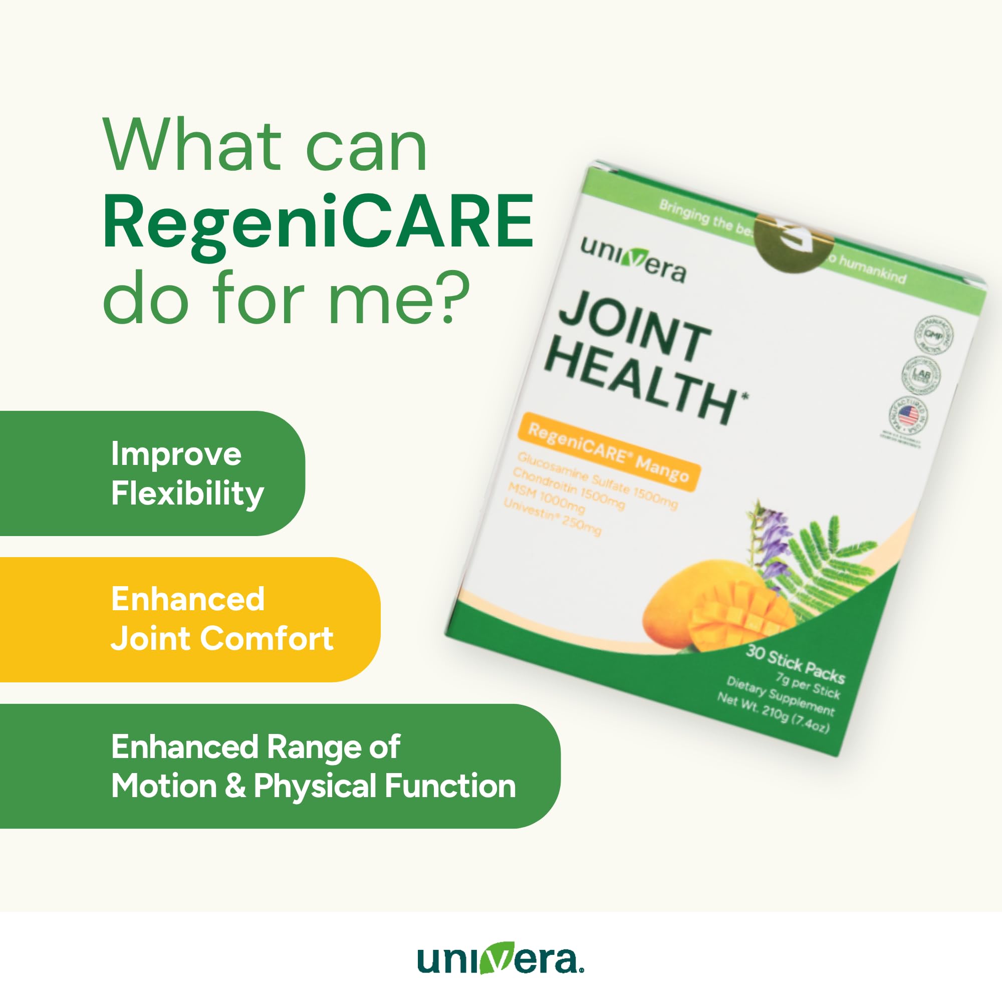 Univera bottle label highlighting Univestin blend and ingredients.