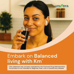 Close up of Univera km bottle label showing the Karl Jurak formula
