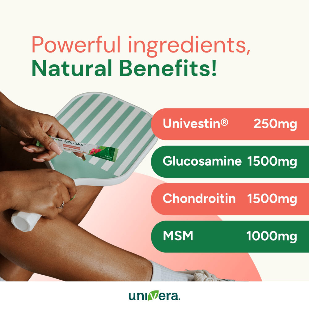 Univera on-the-go packaging supporting mobility during workouts.