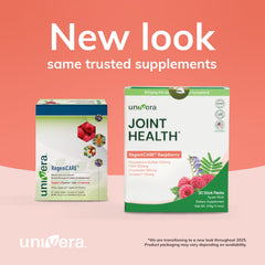 Univera raspberry-flavored powder ready to mix for mobility.
