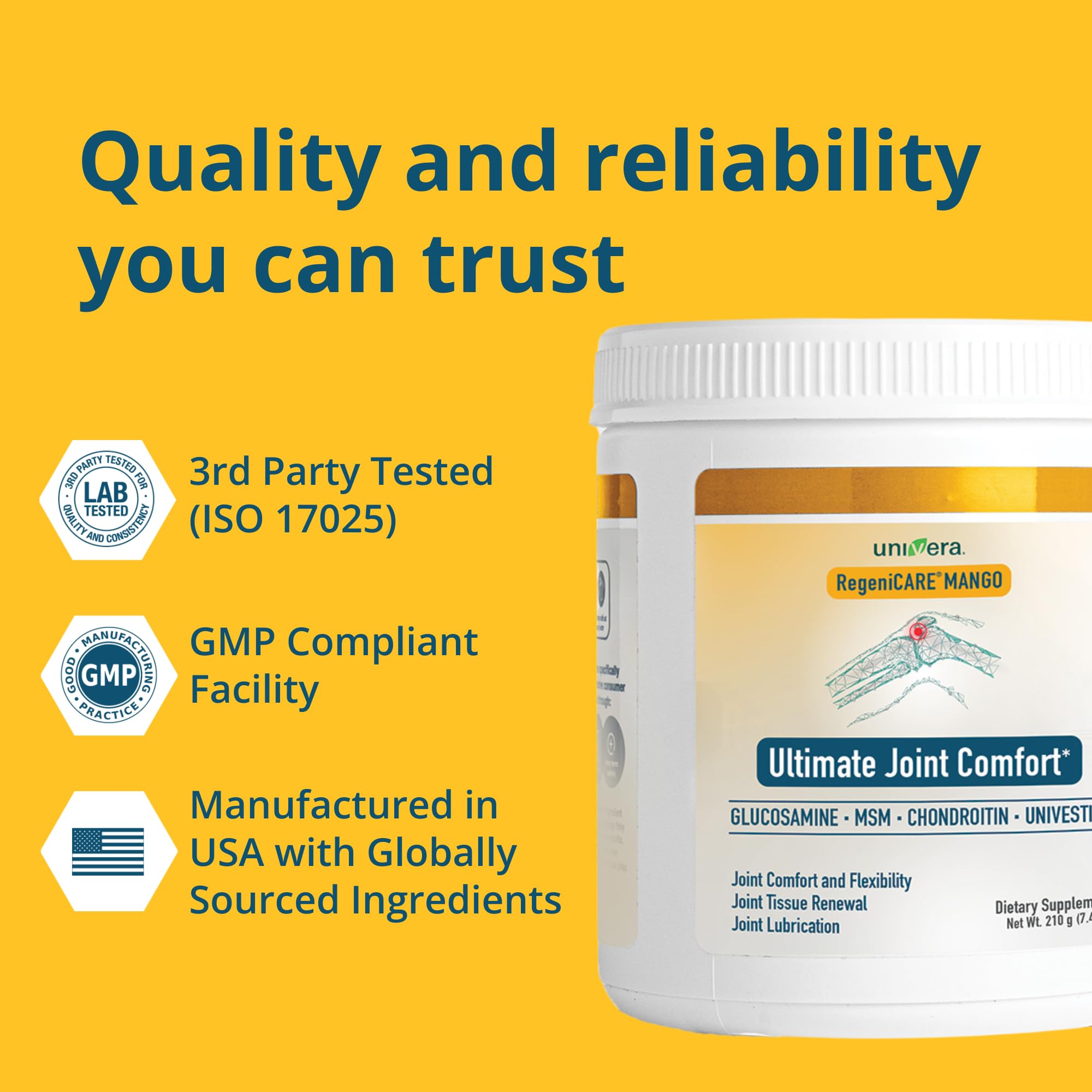 Univera RegeniCARE 30-day supply label indicates value and duration