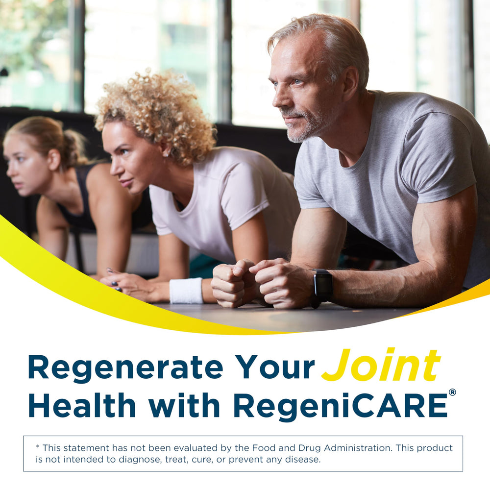 Close-up of Univera RegeniCARE mango canister highlighting premium joint formula