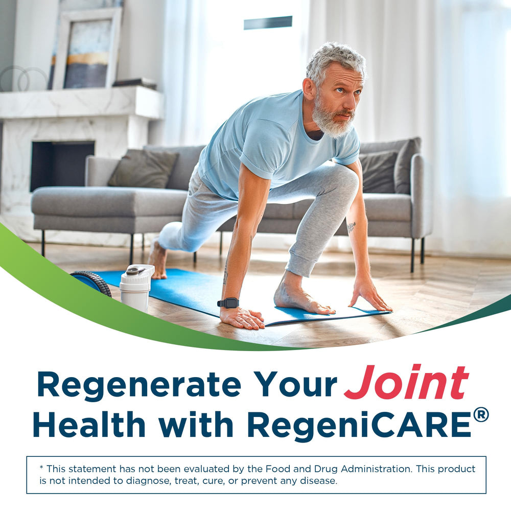 Packaging close-up of RegeniCARE bottle and flavor label