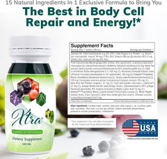 Univera Xtra Minis serving shot showcases a ready-to-drink solution for daily vitality.