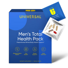Universal U men's total health pack front view promotes daily energy and focus