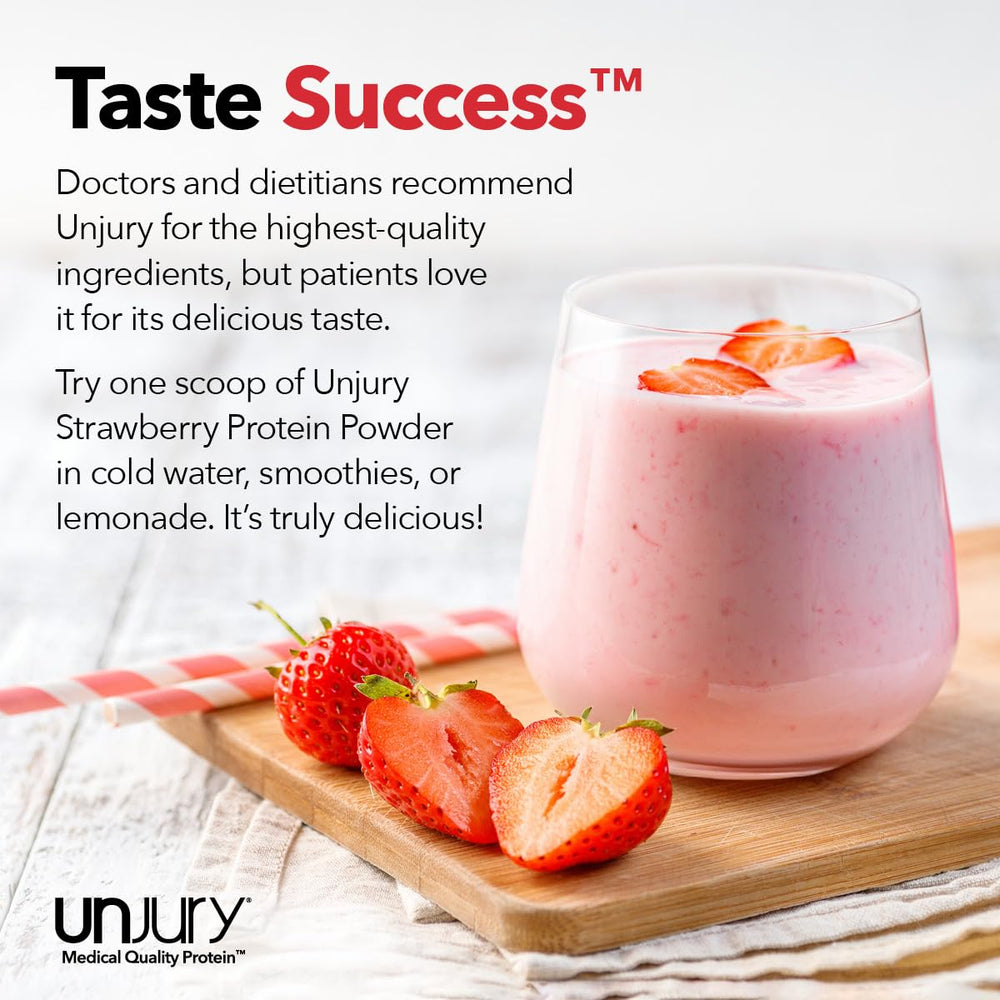 Unjury Strawberry packaging box with nutrition panel visible.
