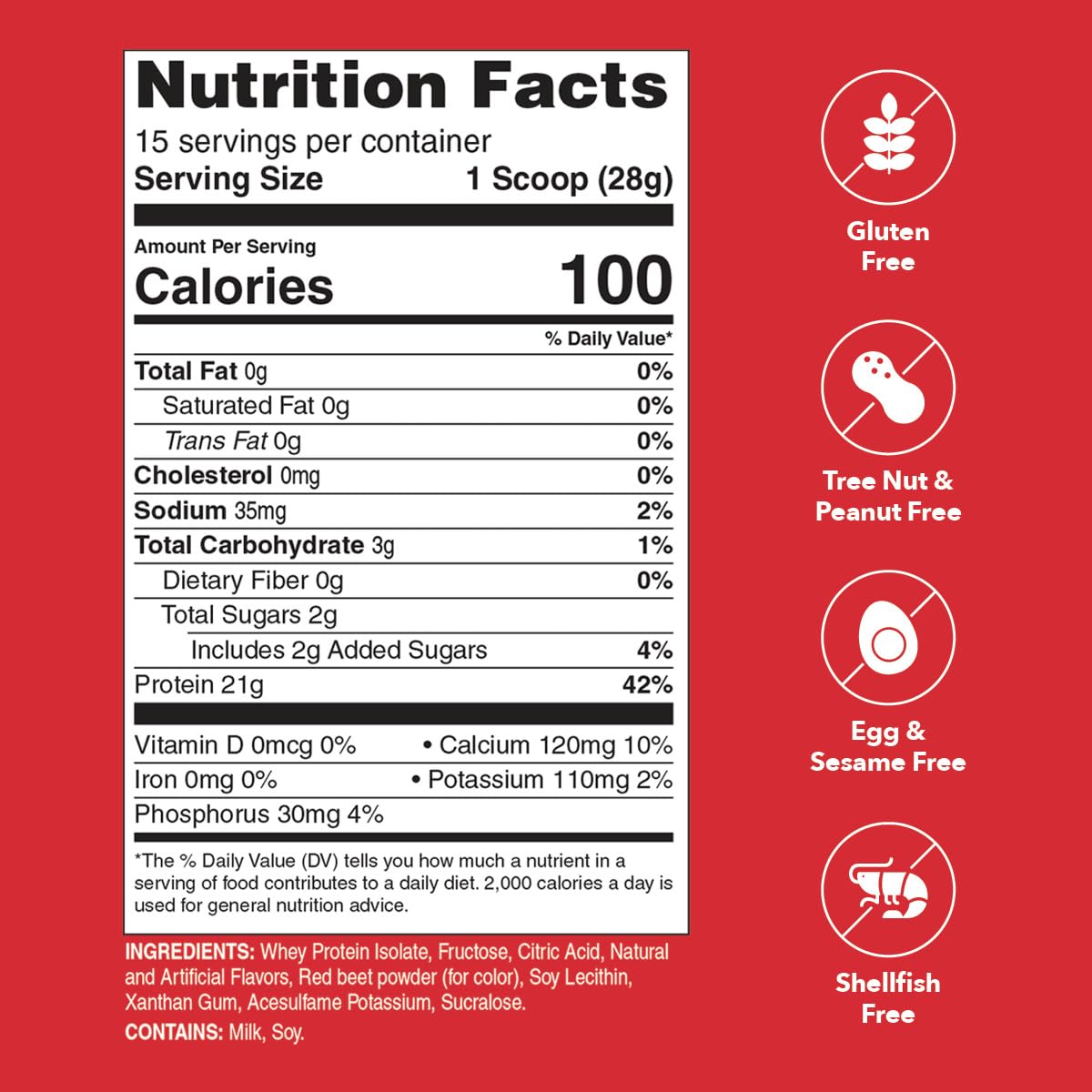 Unjury Strawberry scoop in bottle showing convenient serving size.