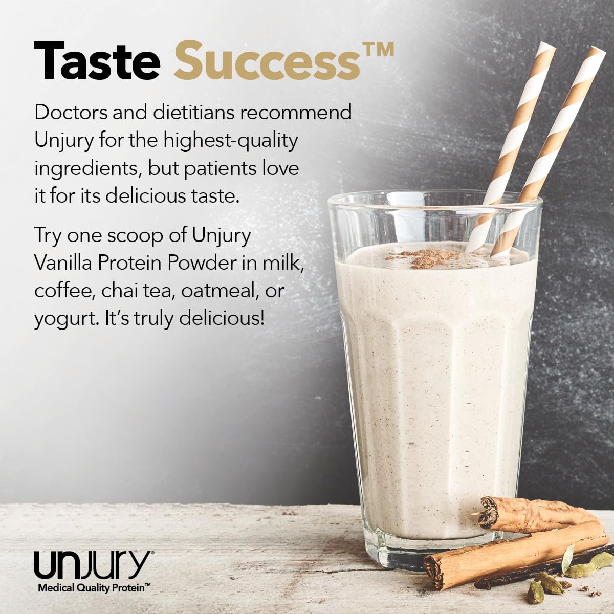 Baking with Unjury Vanilla adds flavor and protein