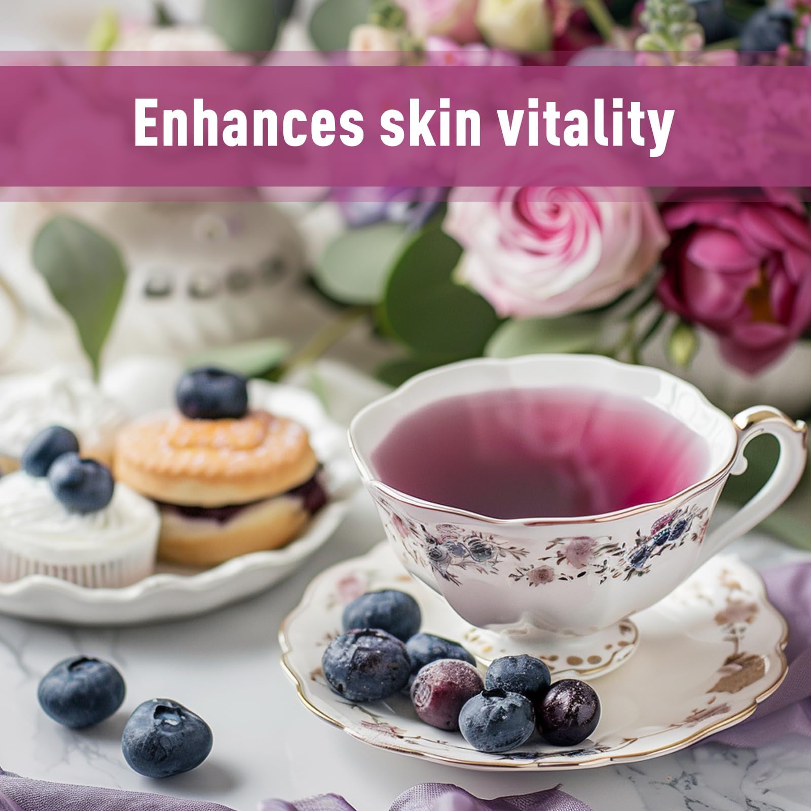 UNLEASH'D ORGANIC Blueberry Powder dissolves easily in water for quick use.
