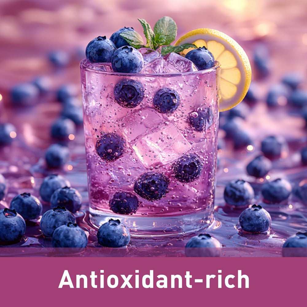 UNLEASH'D ORGANIC Blueberry Powder stirred into oats for wholesome breakfast.