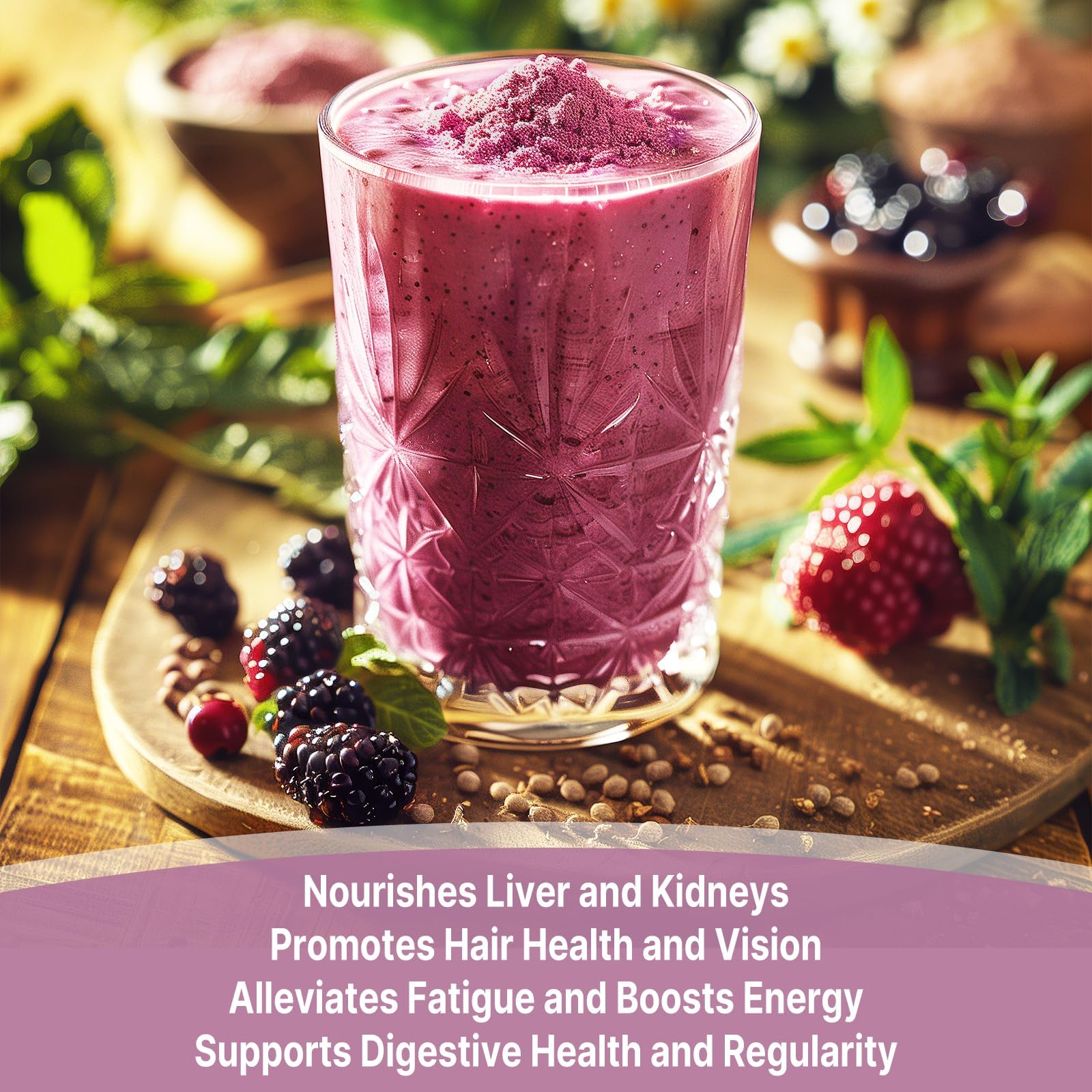 UNLEASH'D ORGANIC mulberry juice powder health label—certified organic and pure