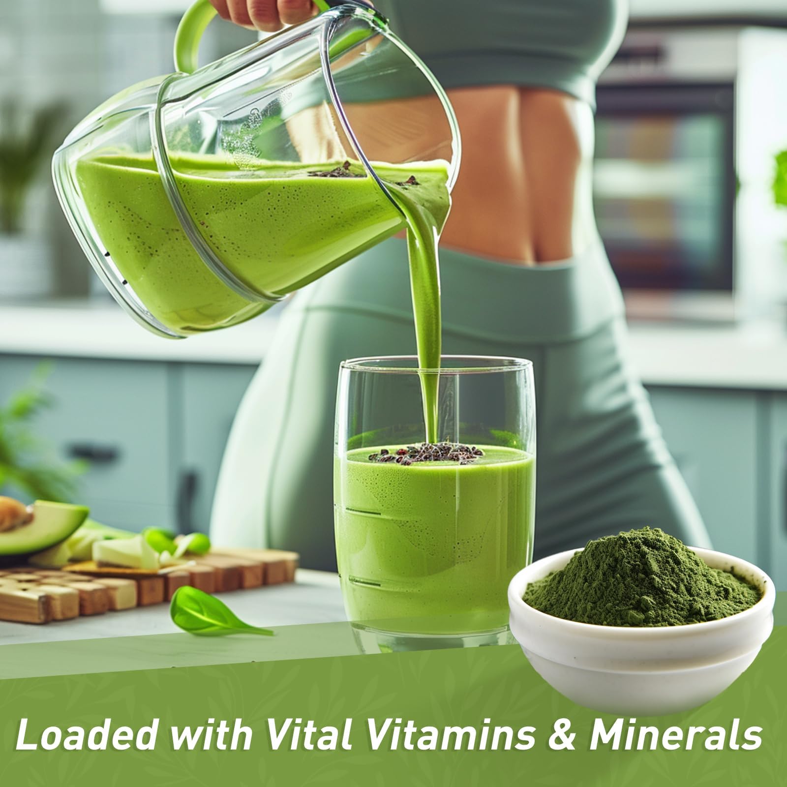 Unleash’d Organic Wheatgrass Powder ingredients highlight organic wheatgrass as core ingredient.