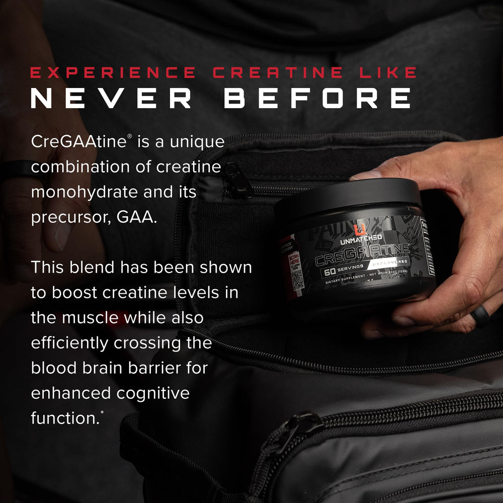 Unmatched CreGAAtine brain-graphics suggesting potential cognitive support.