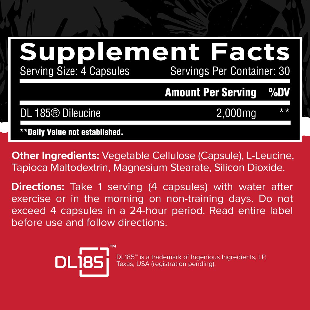 Unmatched Dileucine capsules closeup highlighting vegan capsules and purity.