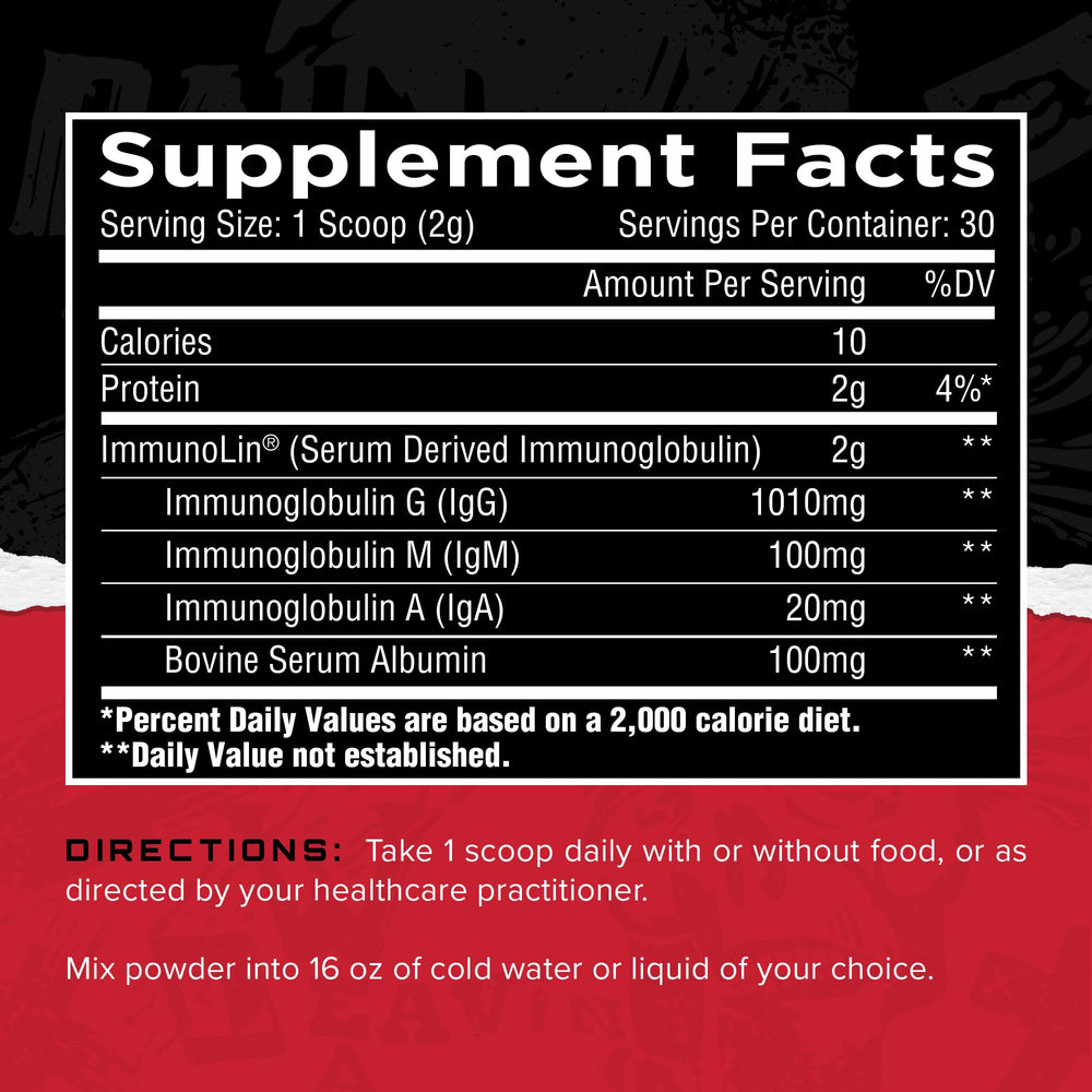 Pouring Unmatched Immuno-IGG powder for convenient gut and immune support.