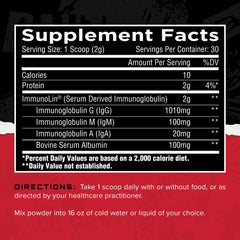 Pouring Unmatched Immuno-IGG powder for convenient gut and immune support.