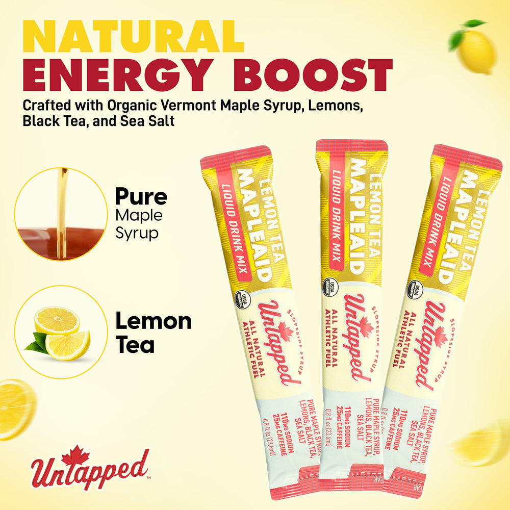 Untapped Lemon Tea Mapleaid bottle pour for easy mixing and portable fueling.