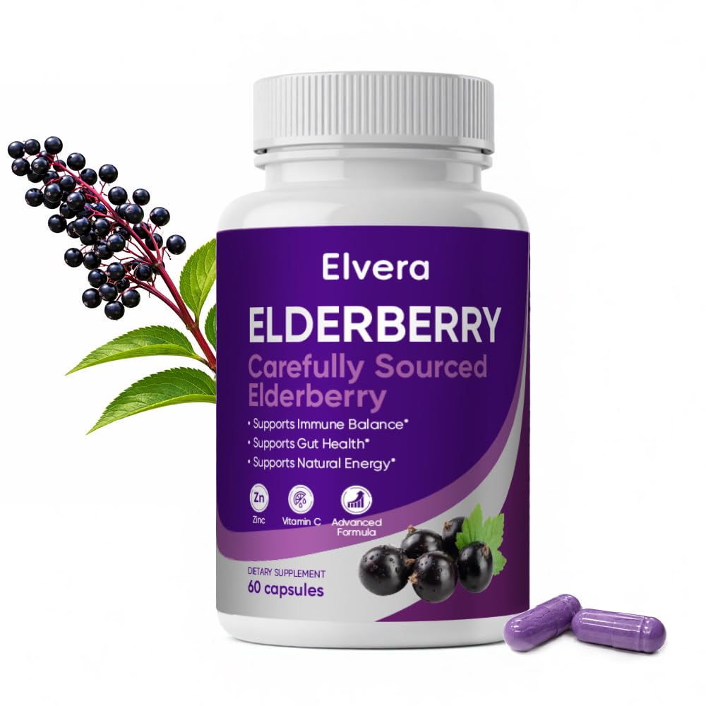 UOZXIL Elvera elderberry bottle for daily wellness support