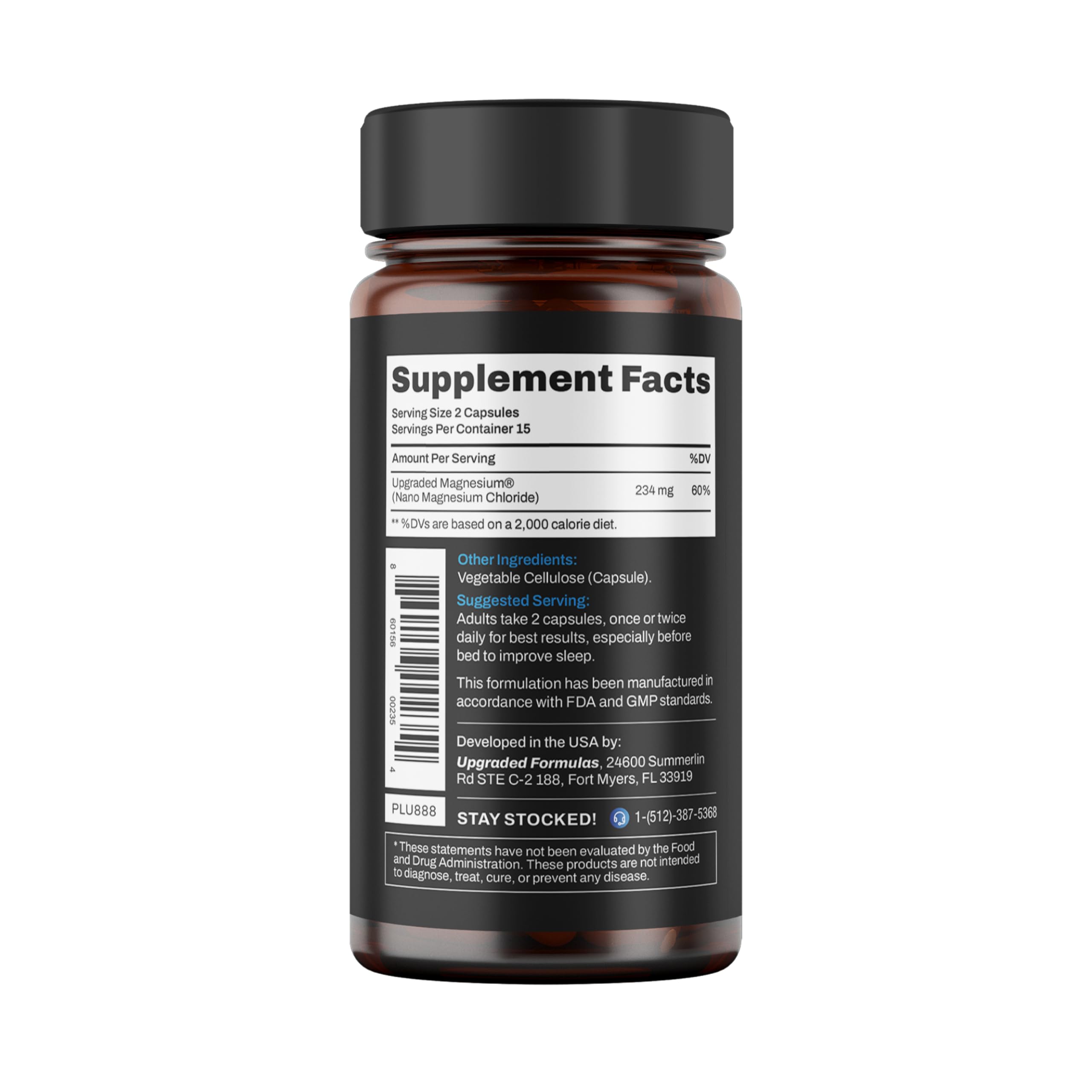 Upgraded Formulas Nano Magnesium capsules being poured for nightly use