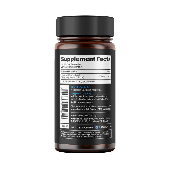 Upgraded Formulas Nano Magnesium capsules being poured for nightly use