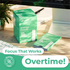 UPLIFE Energy Mints packet delivering rapid focus with minty freshness.