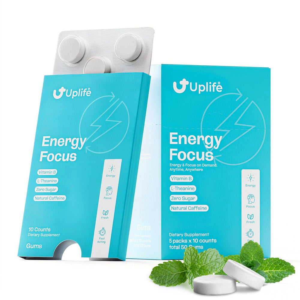 UPLIFE focus energy gum 50pcs pack for on-the-go boost and smooth focus